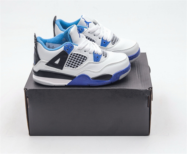 Youth Running weapon Super Quality Air Jordan 4 White/Blue Shoes 034